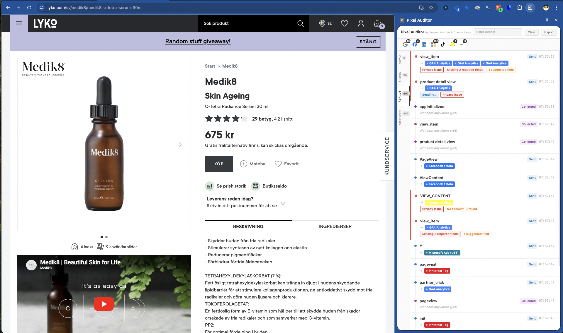 Activity Tab with clean event flow