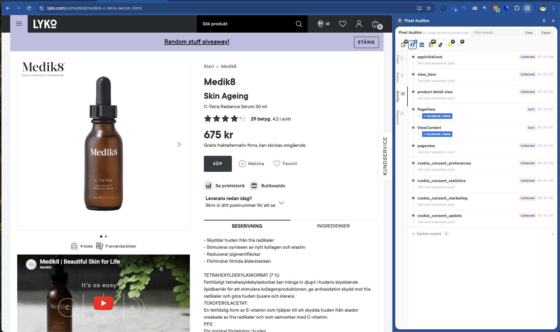 Activity Tab on a simple site